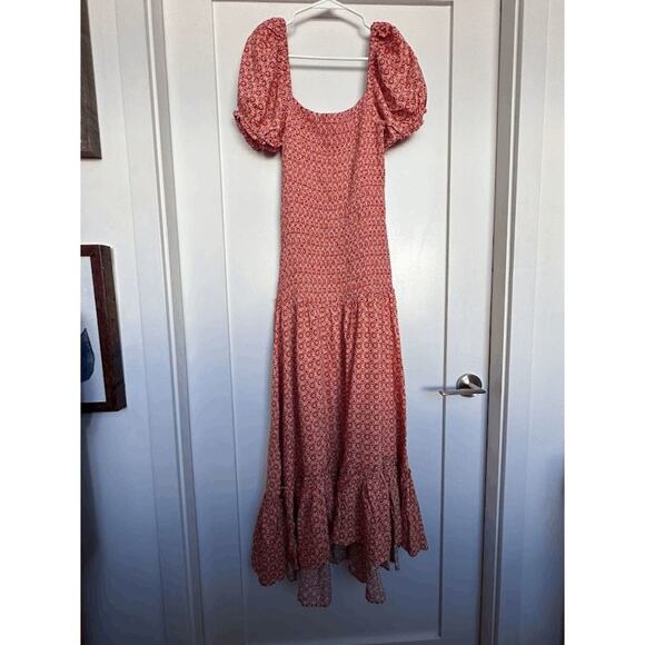 L*Space Womens Summatime Check Off The Shoulder Simone Maxi Dress Size M NWT - Picture 4 of 12